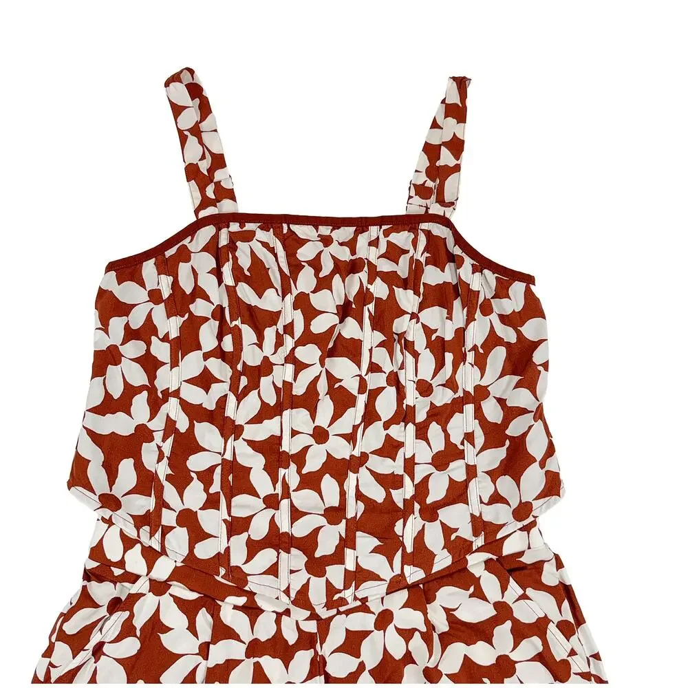 Torrid Corset & Wide Leg Pant Set NWT Size 0 L 12 Amy Floral Roasted Russet Boho - Picture 5 of 12